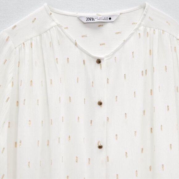 ZARA METALLIC THREAD SHIRT - Picture 6 of 6